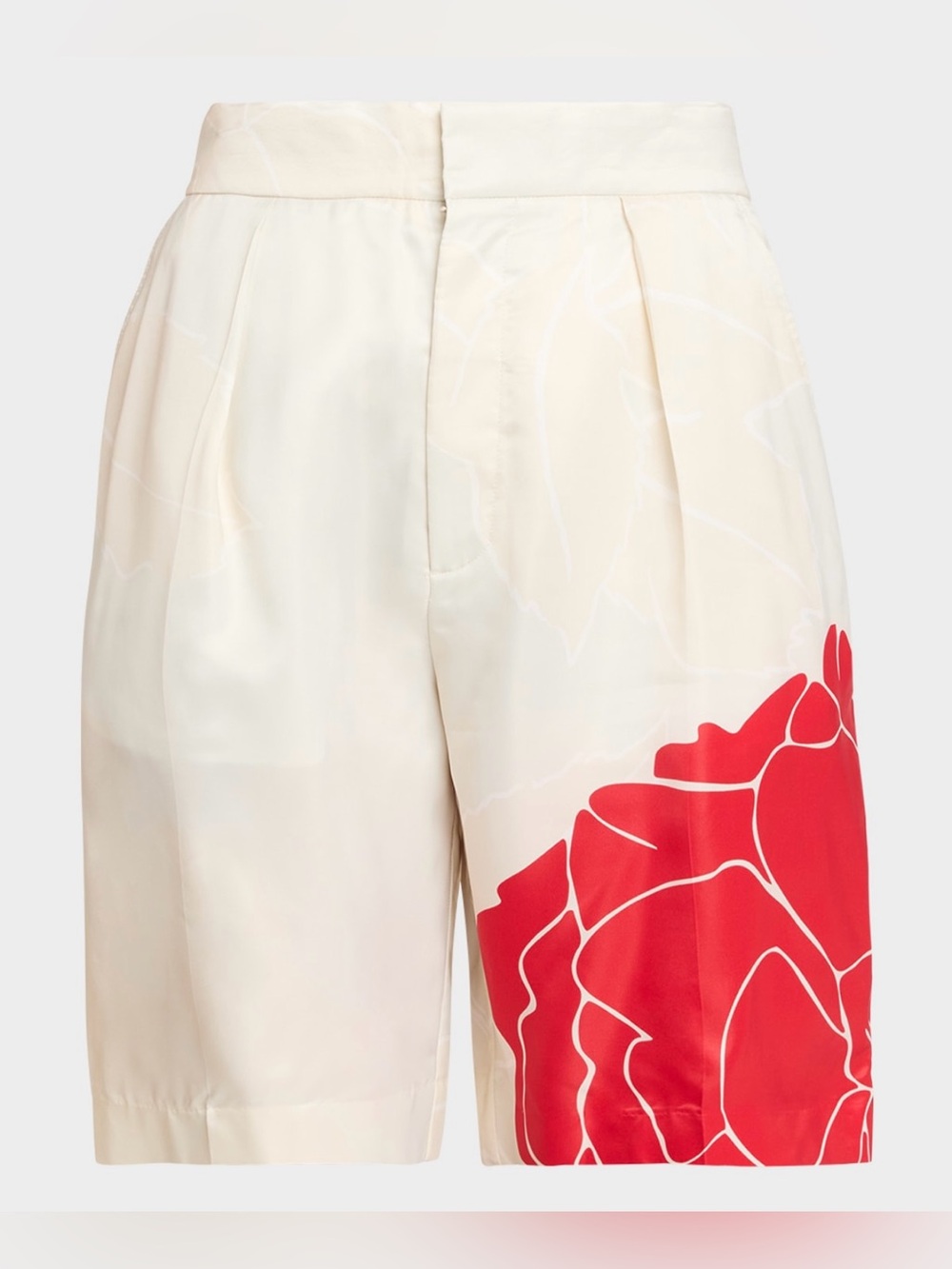 Victoria Beckham Floral pleated Bermuda shorts